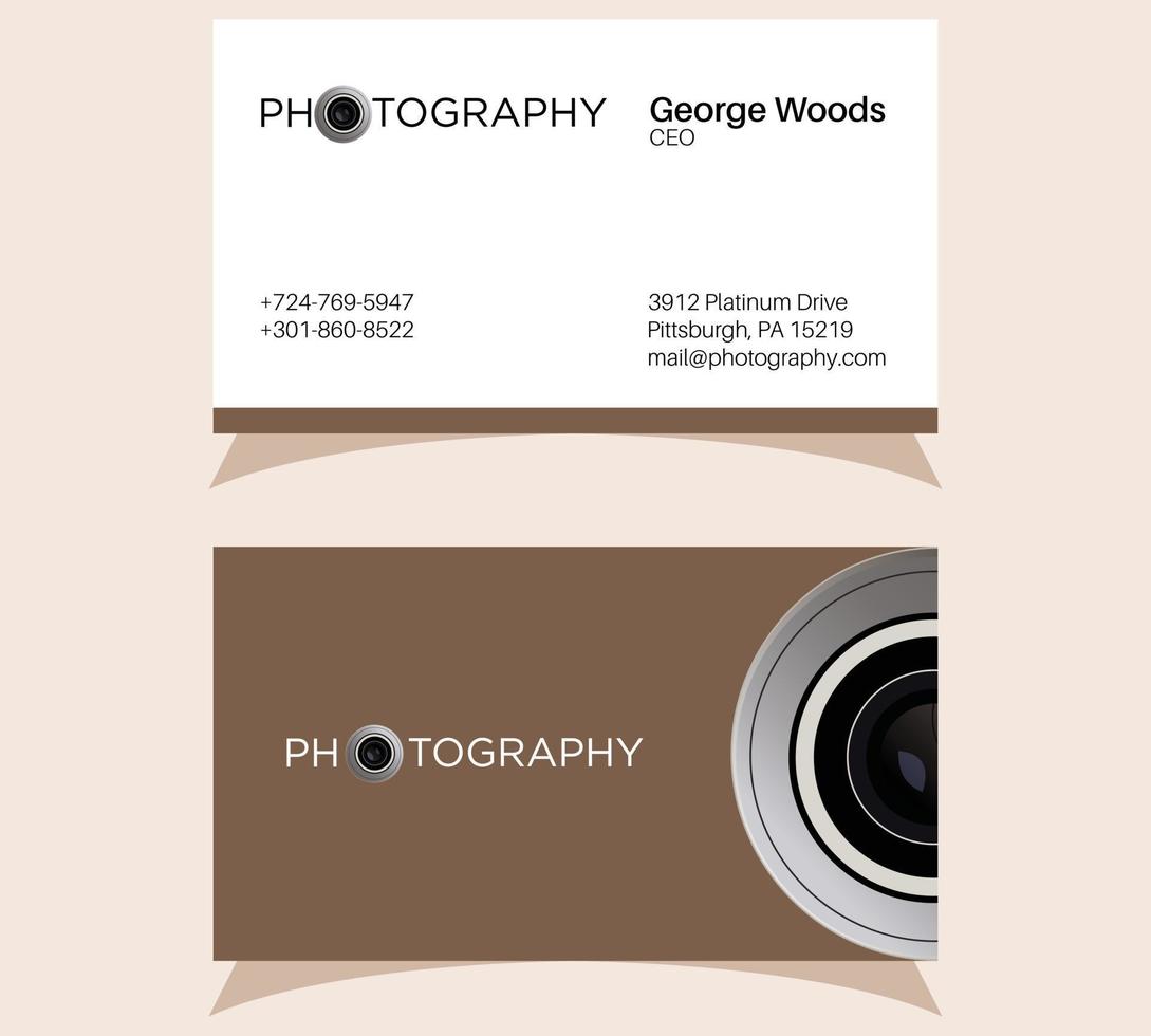 Camera Lens logo design, business card templates logo design. Photographer corporate identity templates with camera lens. vector