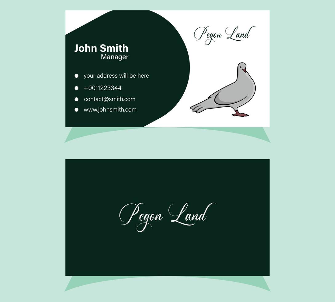 plantilla de diseño de logotipo de pájaro paloma. logotipo de la tarjeta de visita de la paloma. hermoso logotipo de pájaro y tarjeta de visita. vector