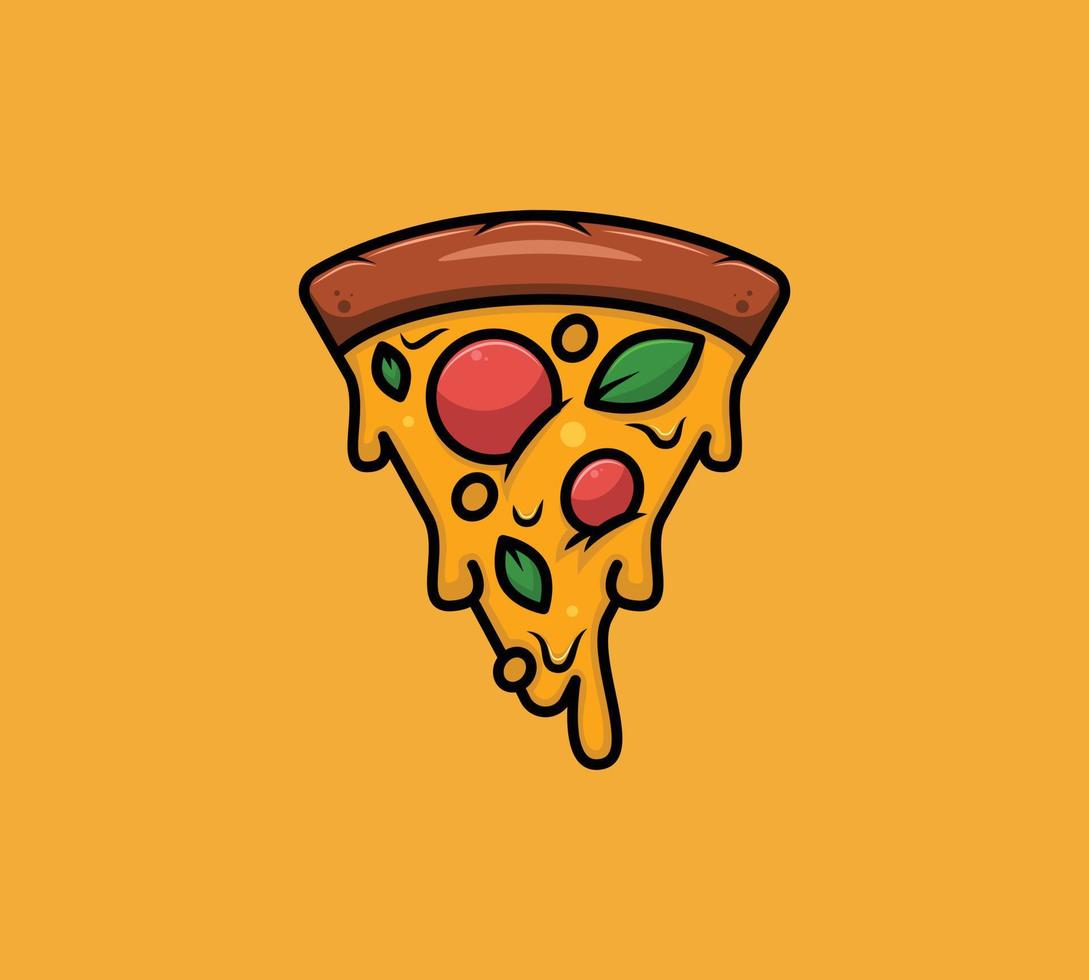 rebanada de pizza ilustración de icono de vector de fusión. concepto de diseño de comida rápida.
