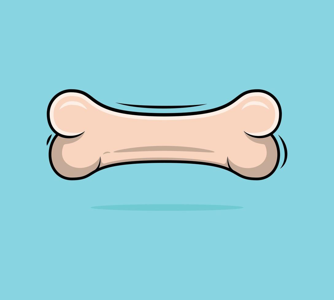 Ilustración de vector de dibujos animados de comida de hueso de perro, diseño de concepto de icono de comida animal.