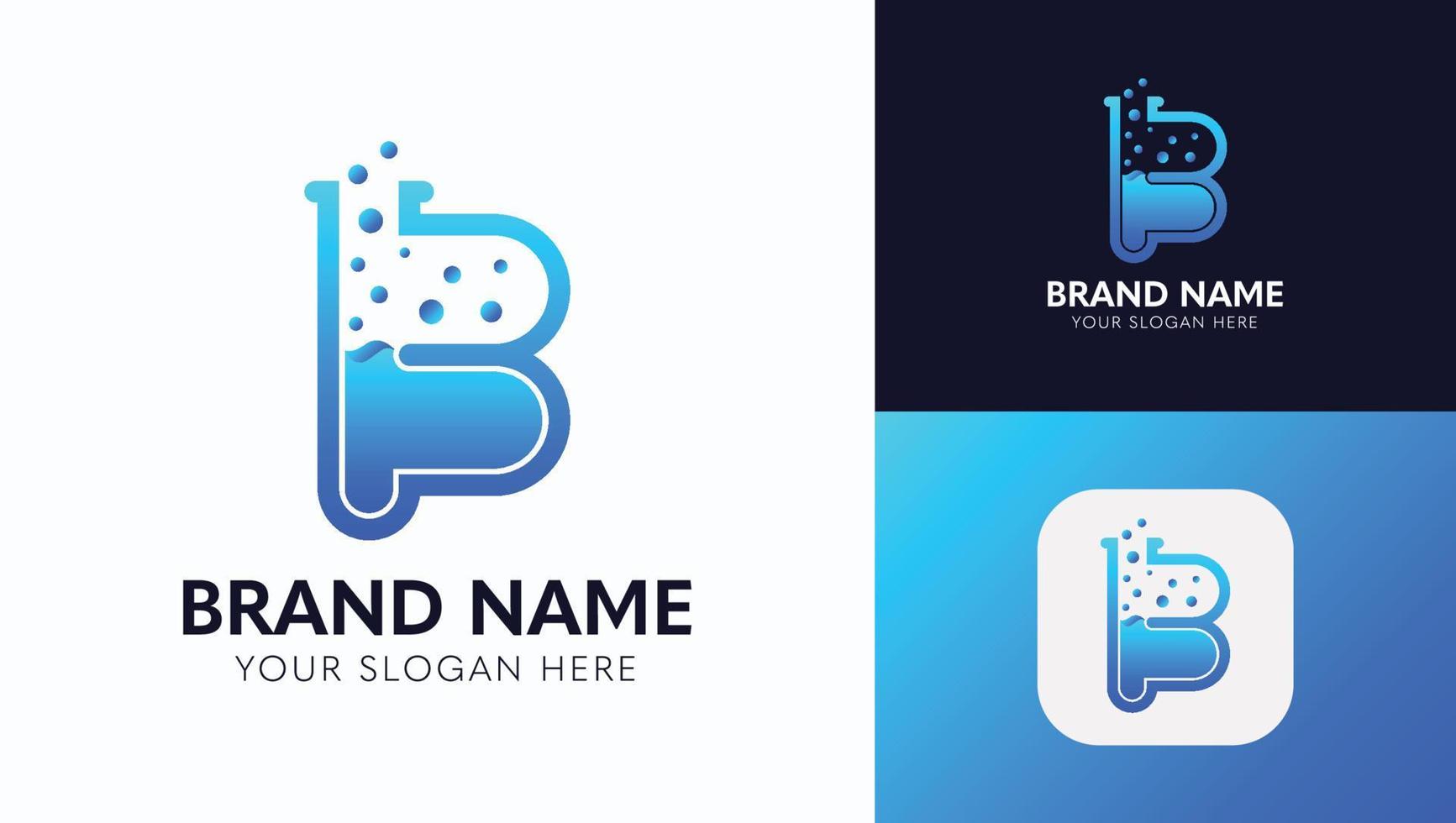 Chemistry lab letter B logo design template vector