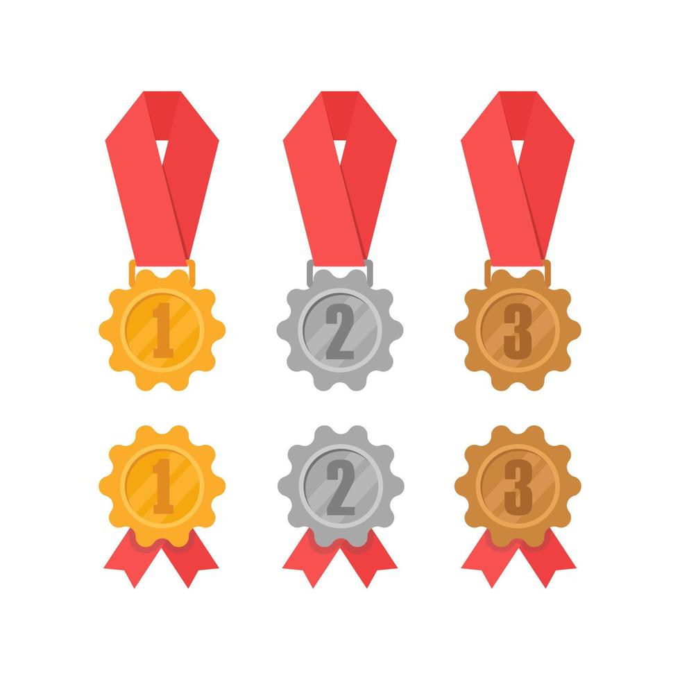 1st, 2nd and 3rd places. Gold, silver, bronze medal,trophy vector