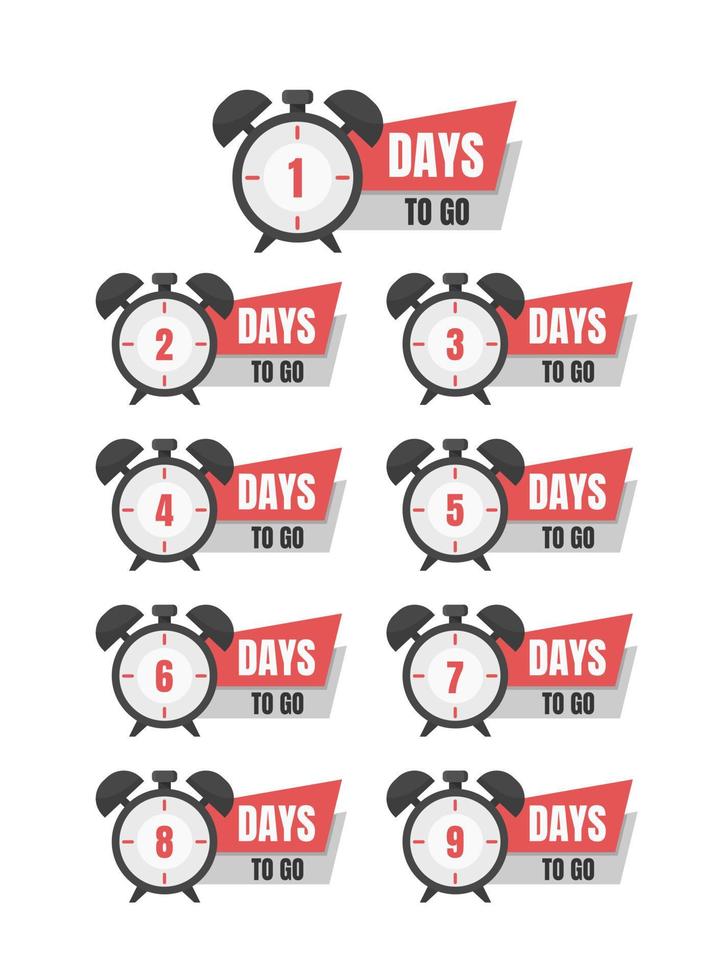 days left to go. Collection badges sale, landing page, banner vector