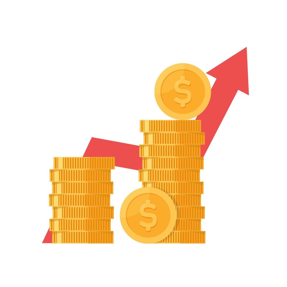 Income increase,high return on investment, revenue growth, interest rate, loan installment, credit money vector