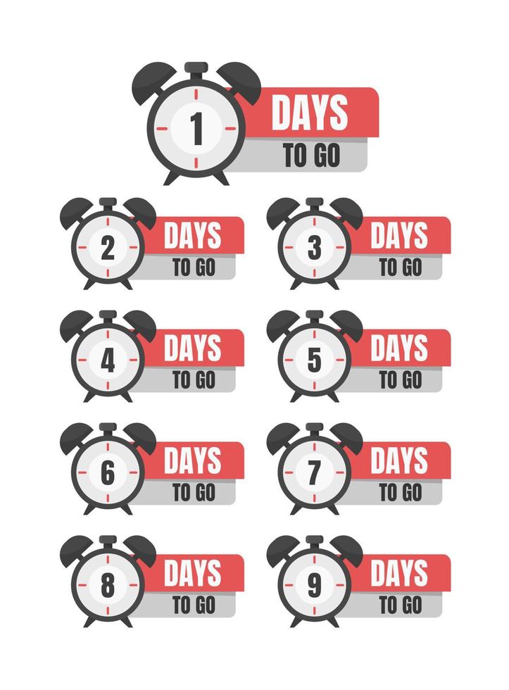 days left to go. Collection badges sale, landing page, banner vector