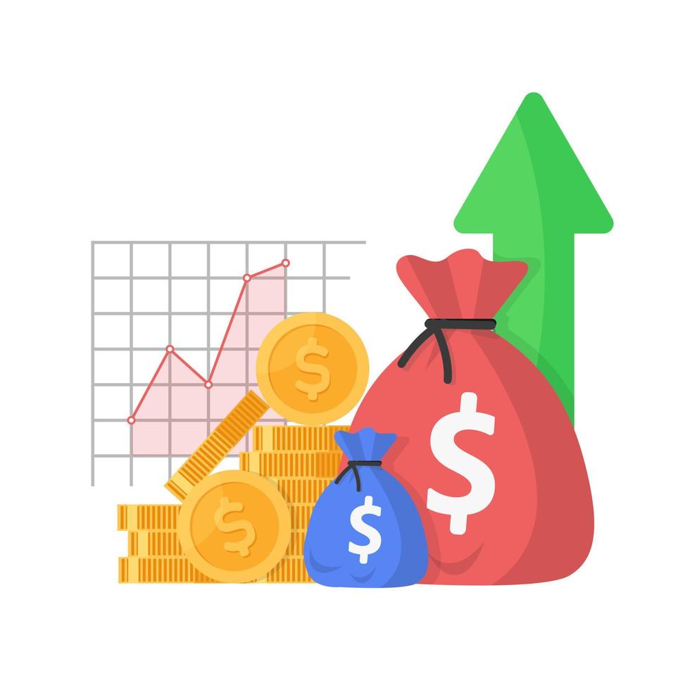 aumento de ingresos de fondos mutuos, informe estadístico, aumento de la productividad empresarial vector