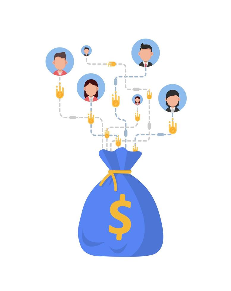 Funding from investors,Sharing economy concept, financial management vector