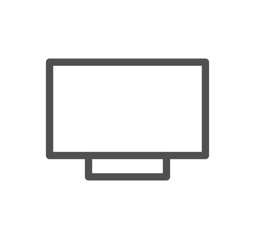 Monitor icon outline and linear vector. vector