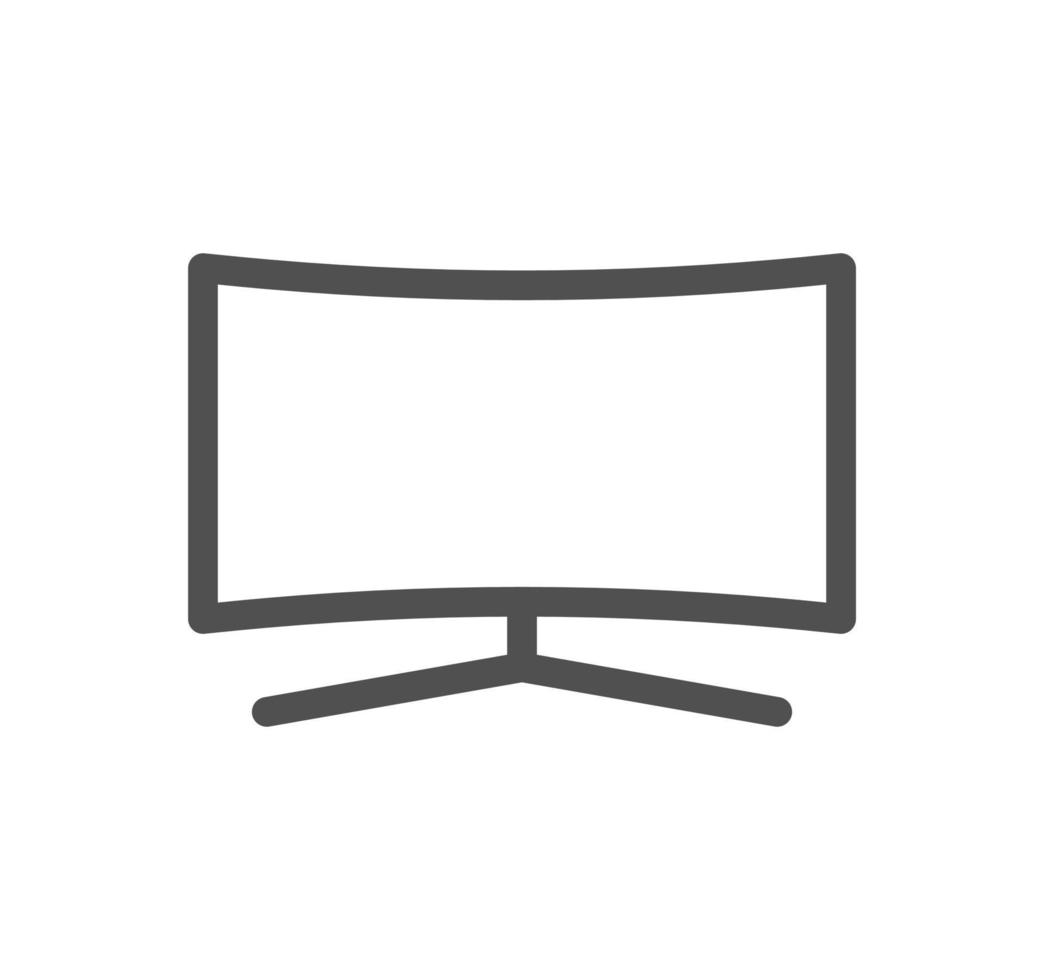 Monitor icon outline and linear vector. vector