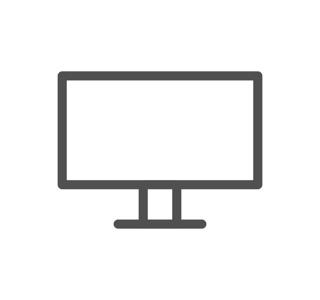 Monitor icon outline and linear vector. vector