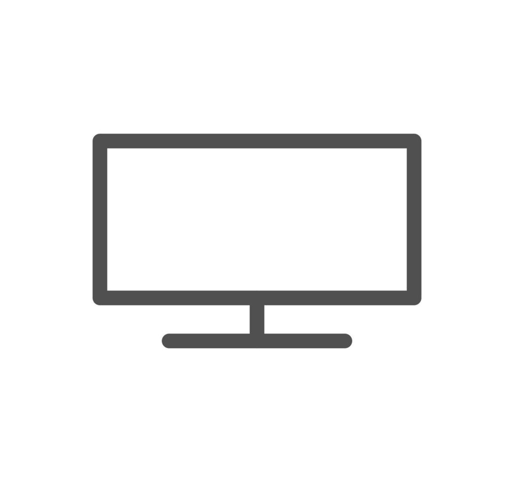 Monitor icon outline and linear vector. vector