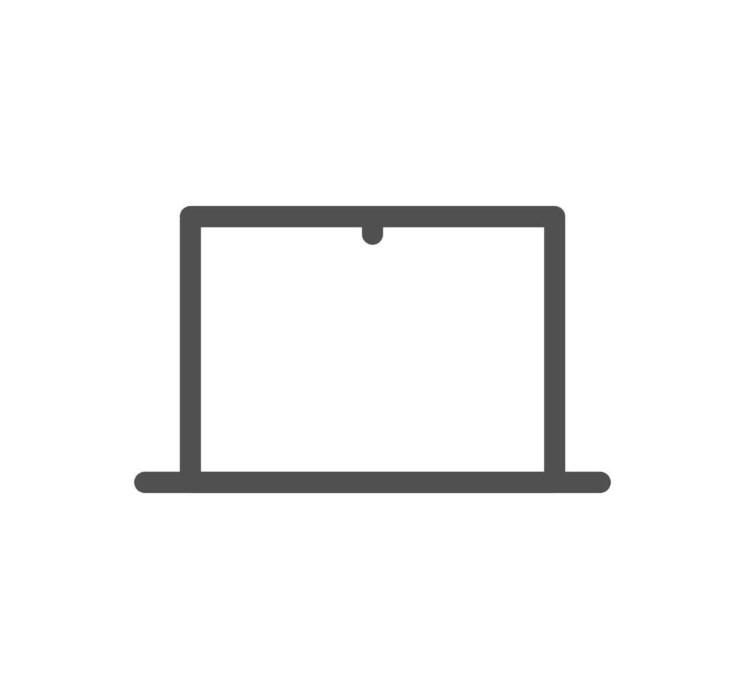 Monitor icon outline and linear vector. vector