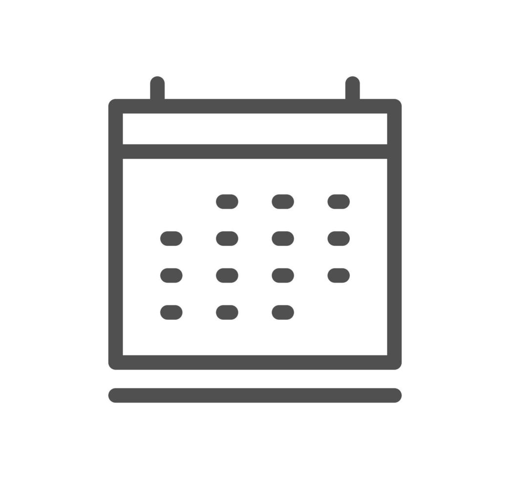 Calendar icon outline and linear vector. vector