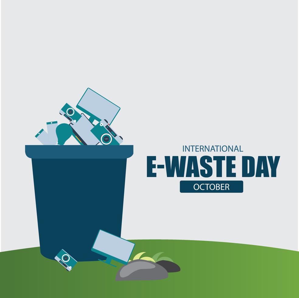 Vector illustration International E Waste Day. Design simple and