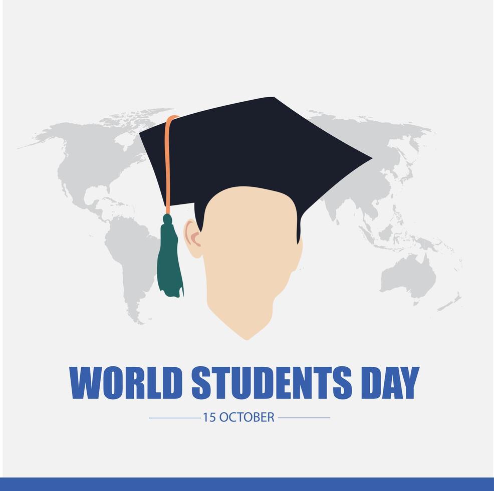 ilustración vectorial del día mundial de los estudiantes. bueno para el día mundial de los estudiantes. diseño simple y elegante vector