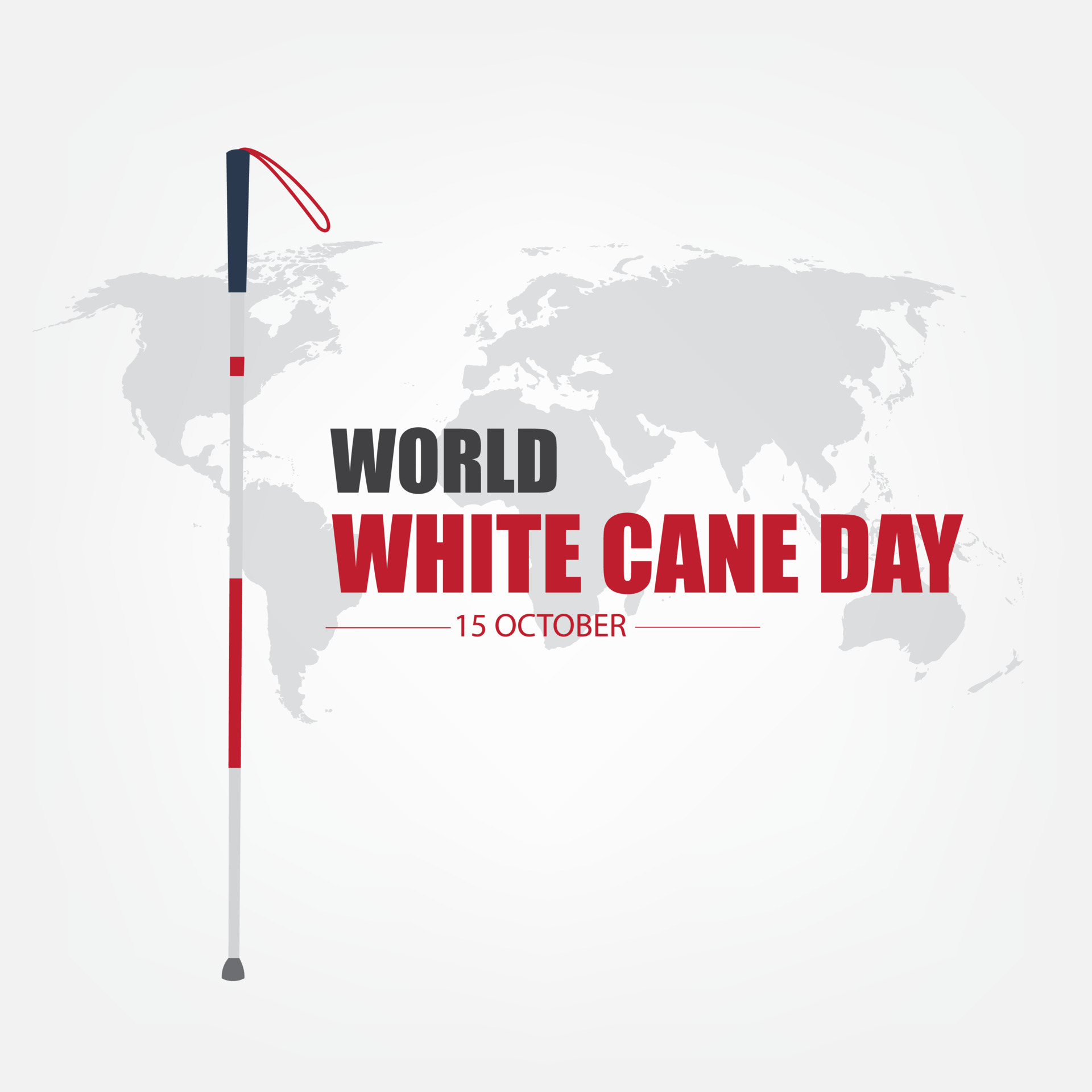 World White Cane Day guiding the blind Vector. Simple and elegant