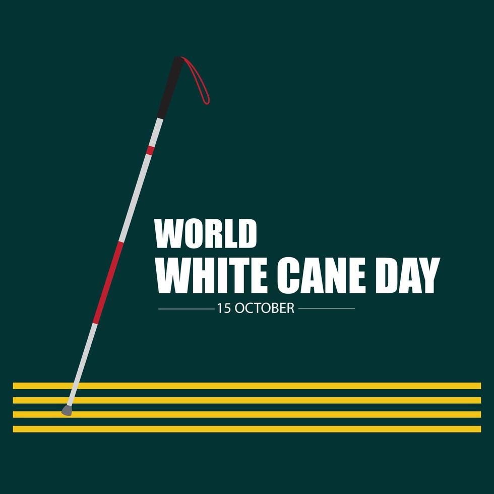 World White Cane Day guiding the blind Vector. Simple and elegant