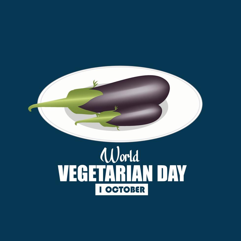 ilustración vectorial del día mundial vegetariano. diseño simple y elegante vector