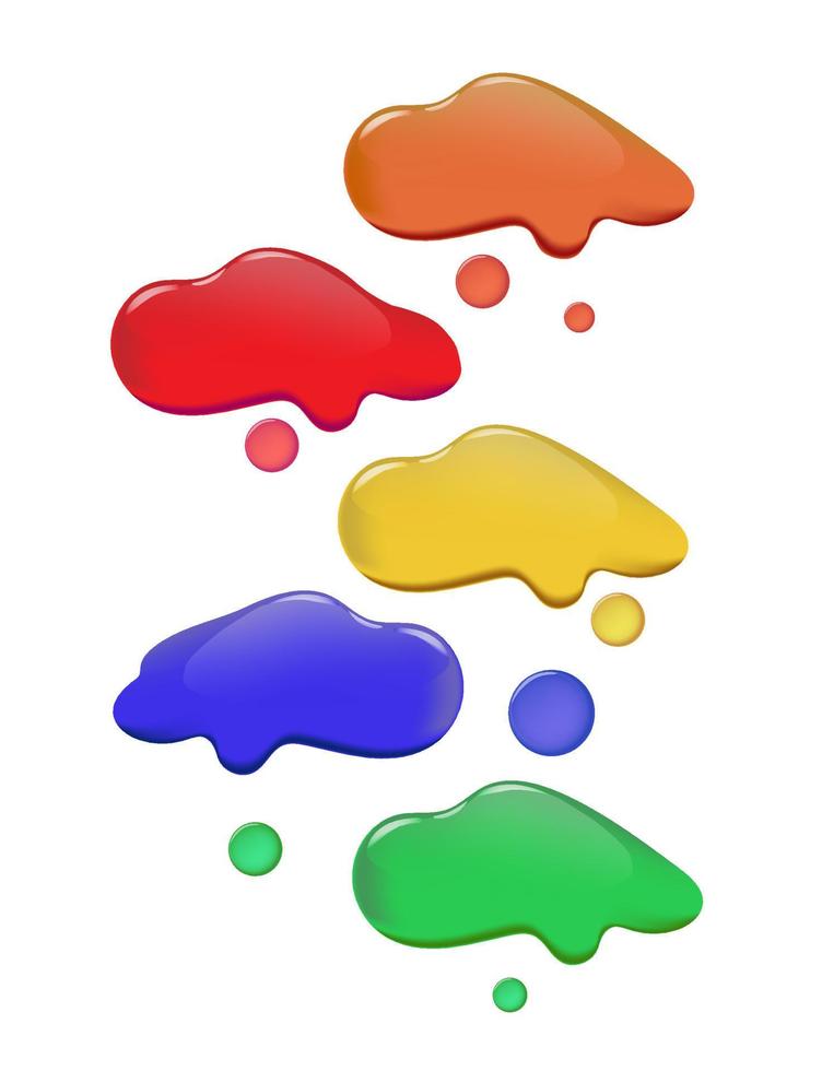 Dripping paint. Dripping liquid. liquid liquid. Paint spill. Falling paint. Liquid oil stain. vector