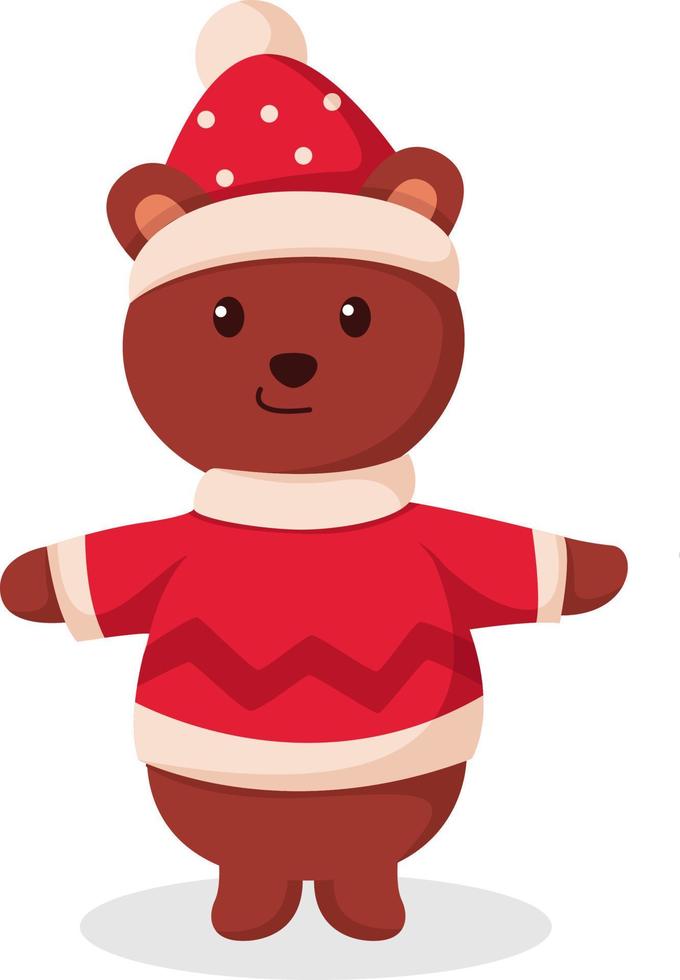Christmas Bear Character Design Illustration vector