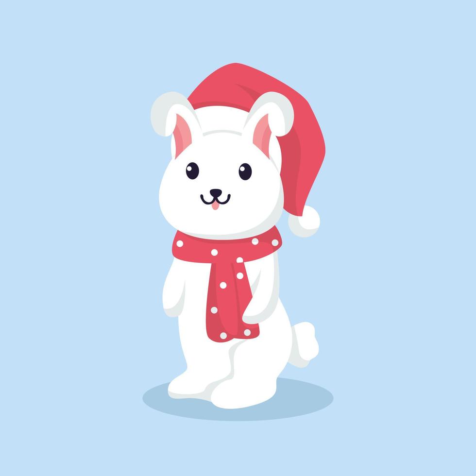 Christmas Rabbit Character Design Illustration vector