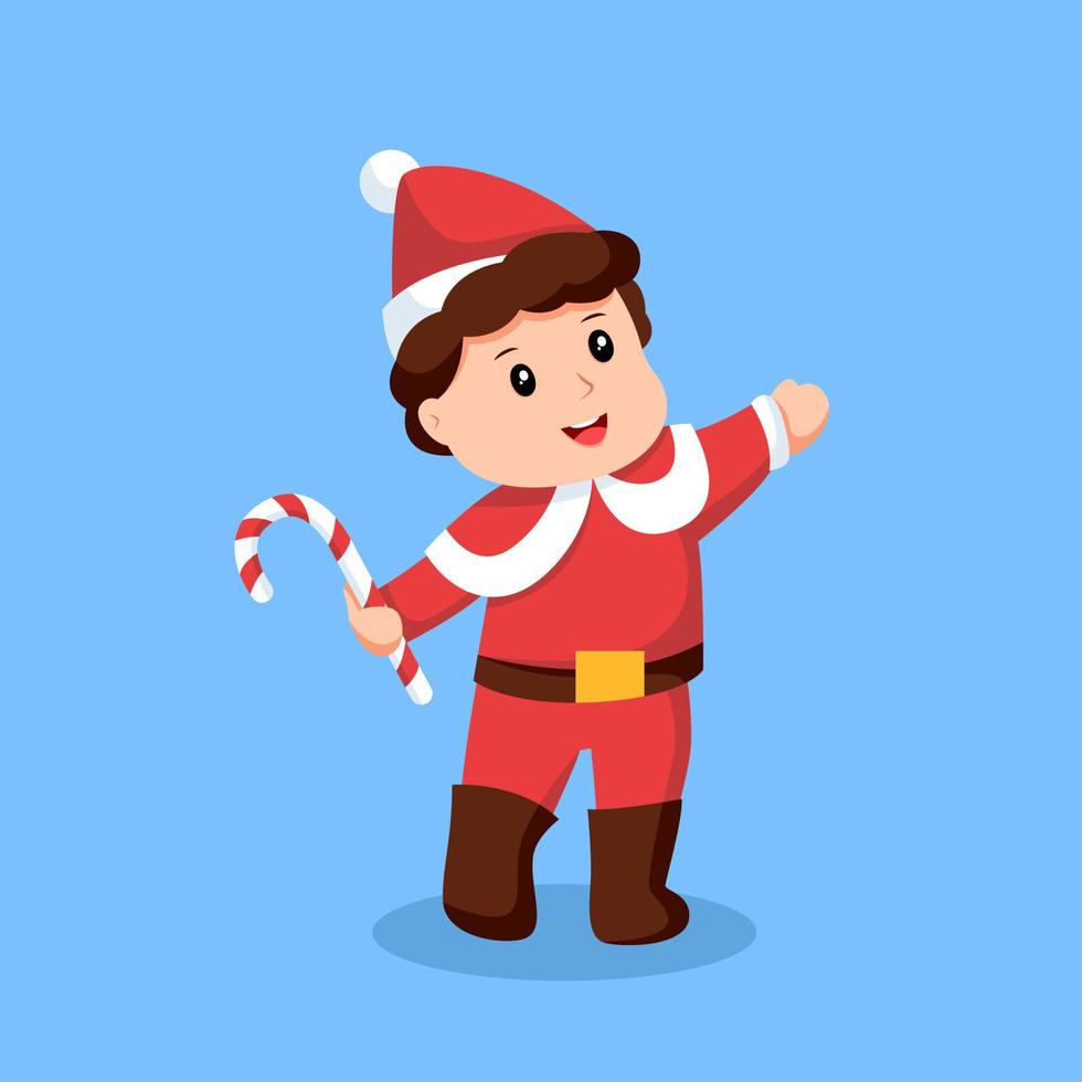 navidad santa niño pequeño personaje diseño ilustración vector