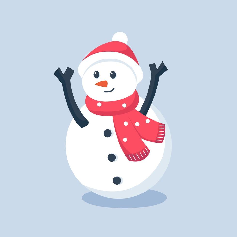 ejemplo lindo del diseño del personaje del muñeco de nieve de la navidad vector