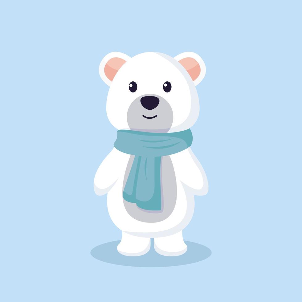 ilustración de diseño de personaje de oso polar de navidad vector