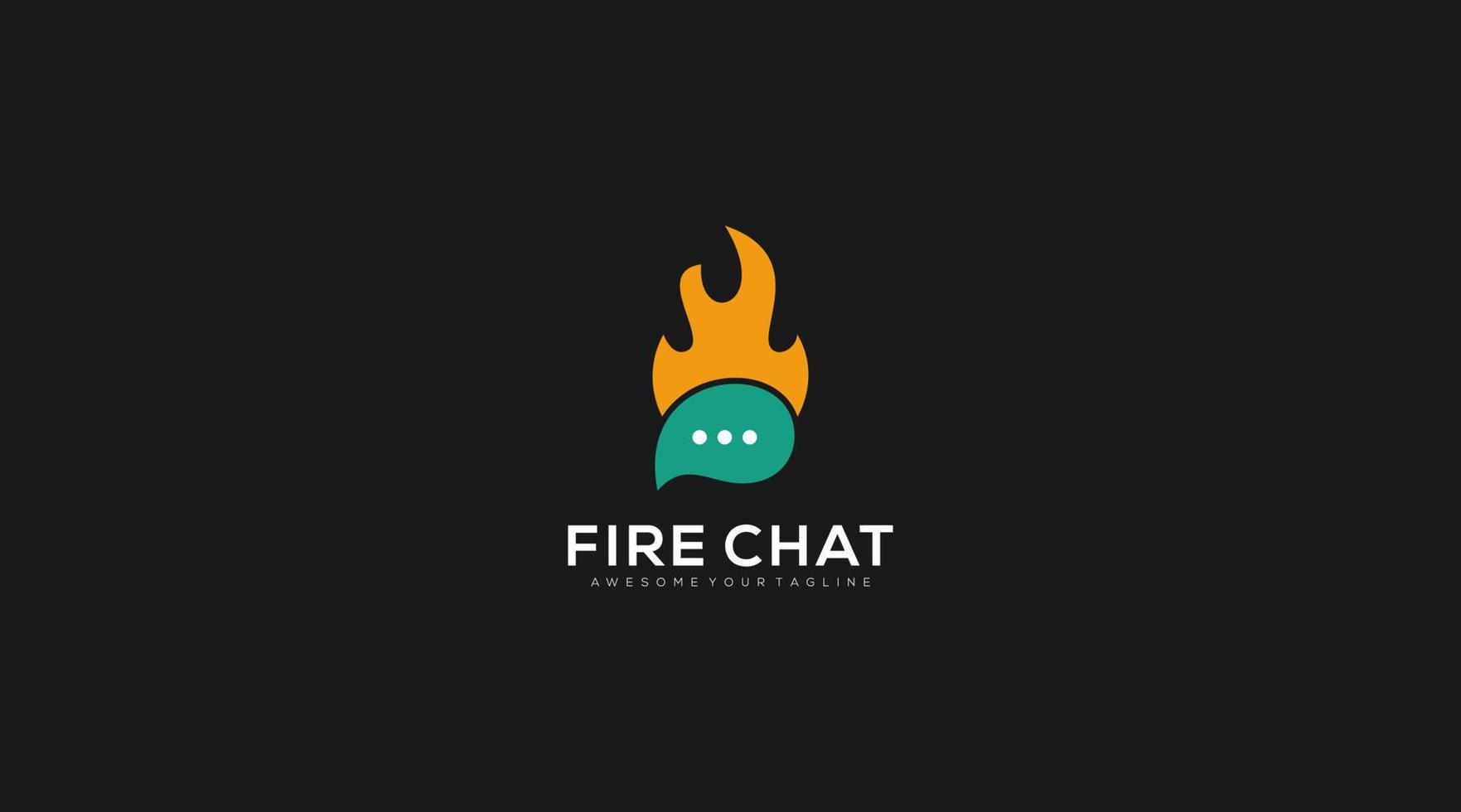 plantilla de icono moderno de diseño de logotipo de chat de fuego vector