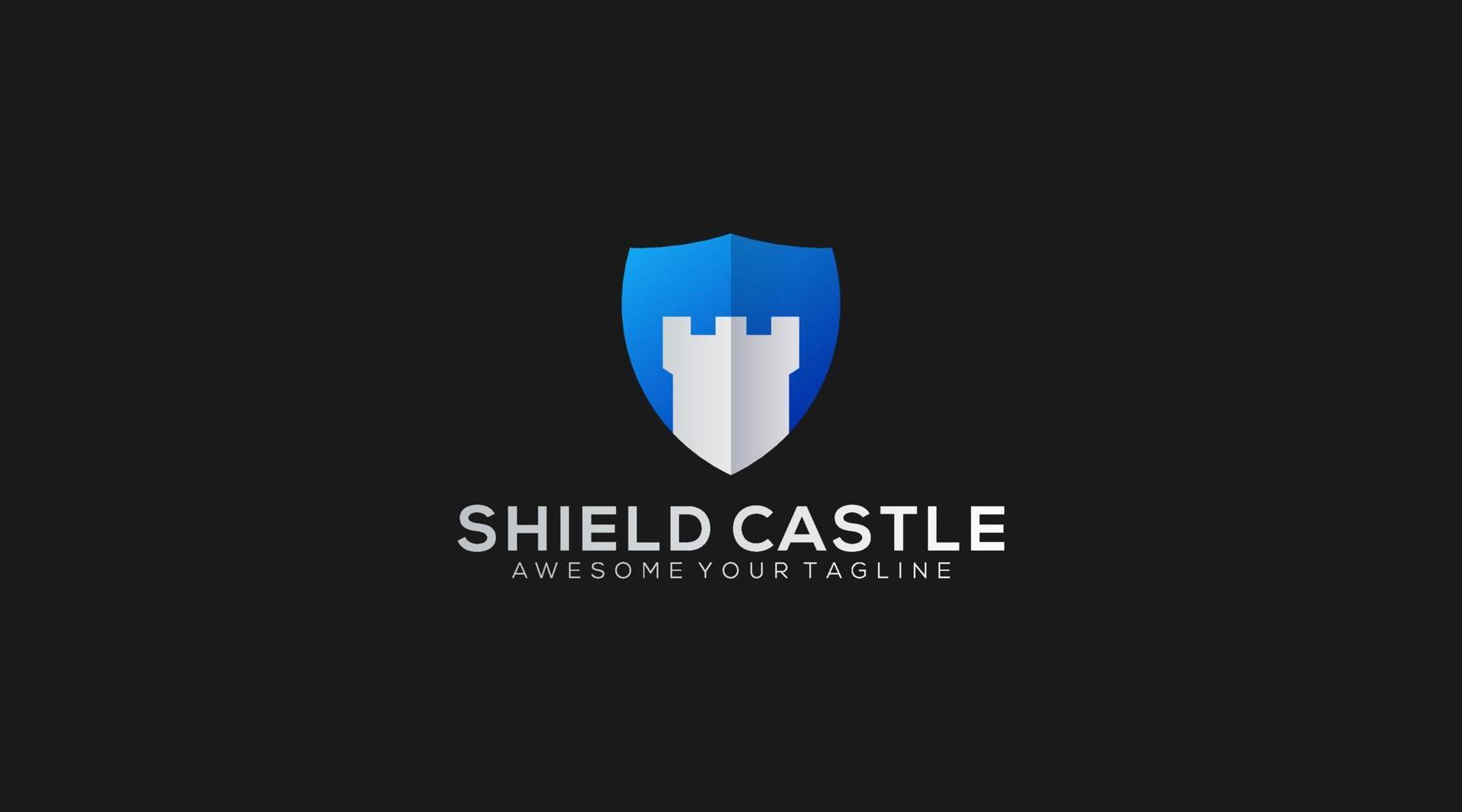 Modern Castle Shield Logo Design Template vector