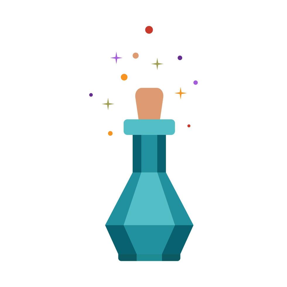 Flask with magic potion simple illustration. vector illustration