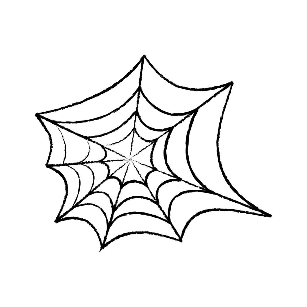 telaraña negra sobre un fondo blanco. ilustración vectorial vector