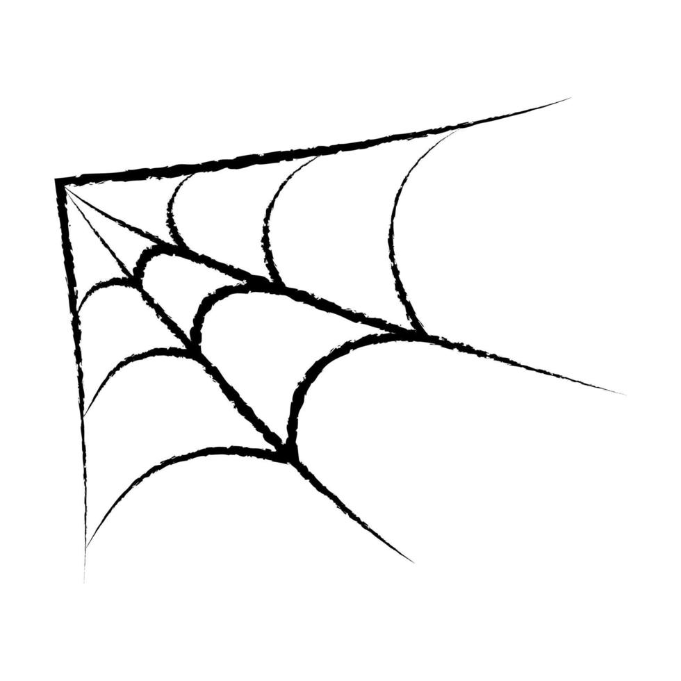 telaraña negra sobre un fondo blanco. ilustración vectorial vector