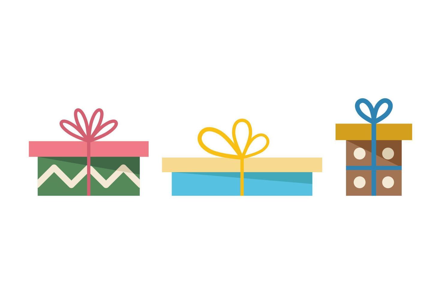 conjunto de regalos en cajas. ilustración vectorial vector