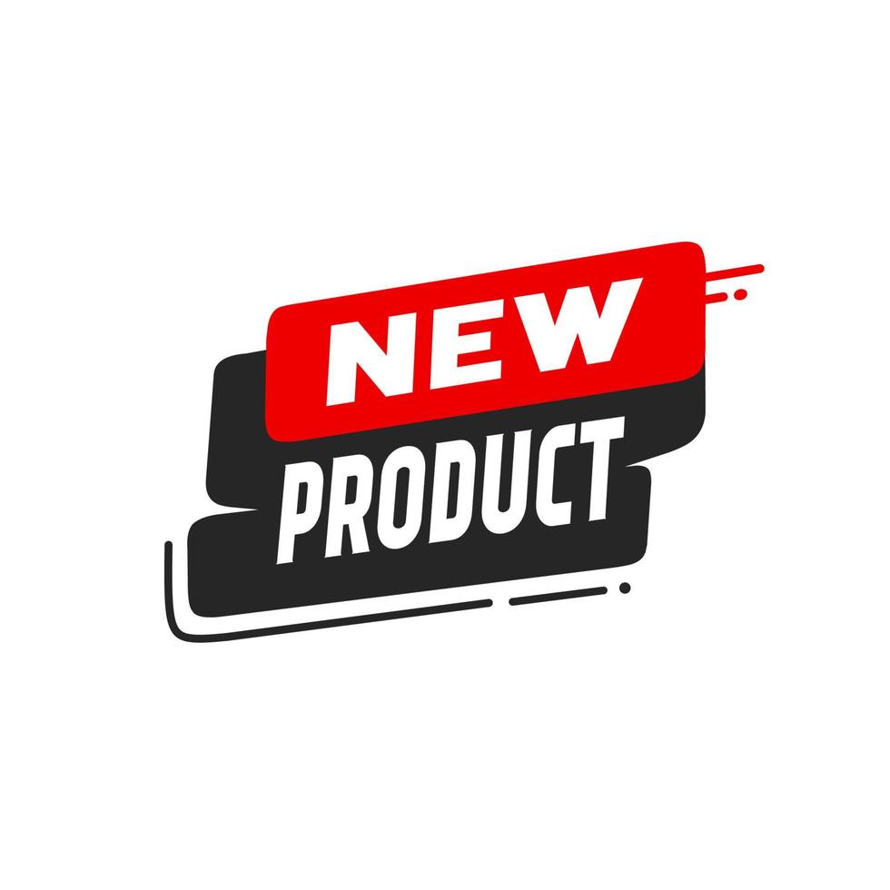 New product label tag. Badge icon. Flat style vector design.