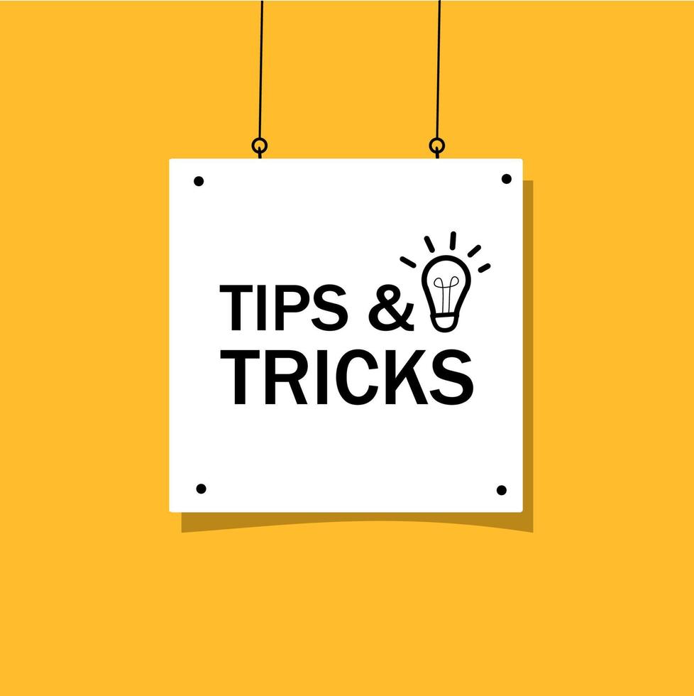 Tips and tricks poster icon design. Education faq. Flat vector. vector