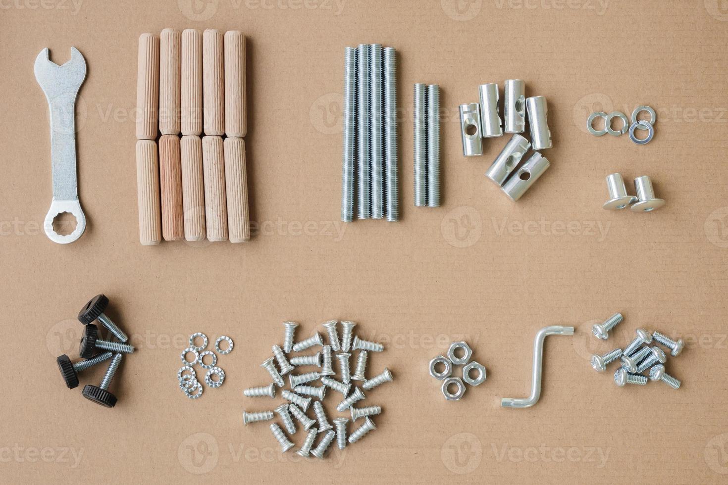 Assembly furniture tool kit with screw dowel wrench and bolt 13021702