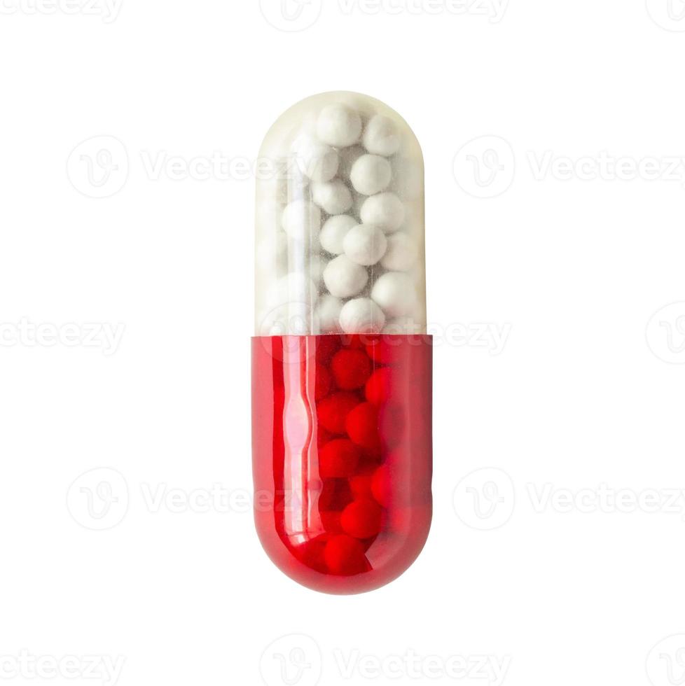 medicine capsule isolated on white background photo
