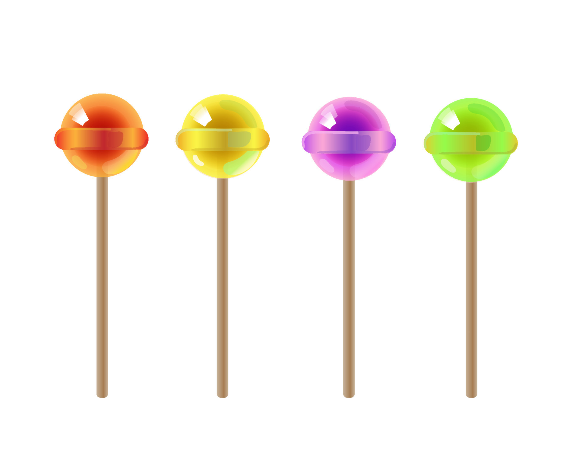 Lollipop, round hard sugar candy on stick. Mint, fruit and berries taste  lollypops. Vector cartoon set of colored sweet caramel suckers on sticks  isolated on white background 13021774 Vector Art at Vecteezy