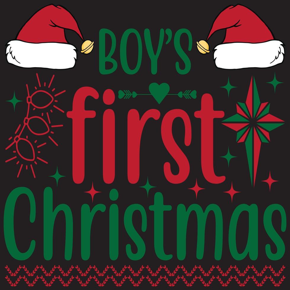 Boy's first Christmas vector