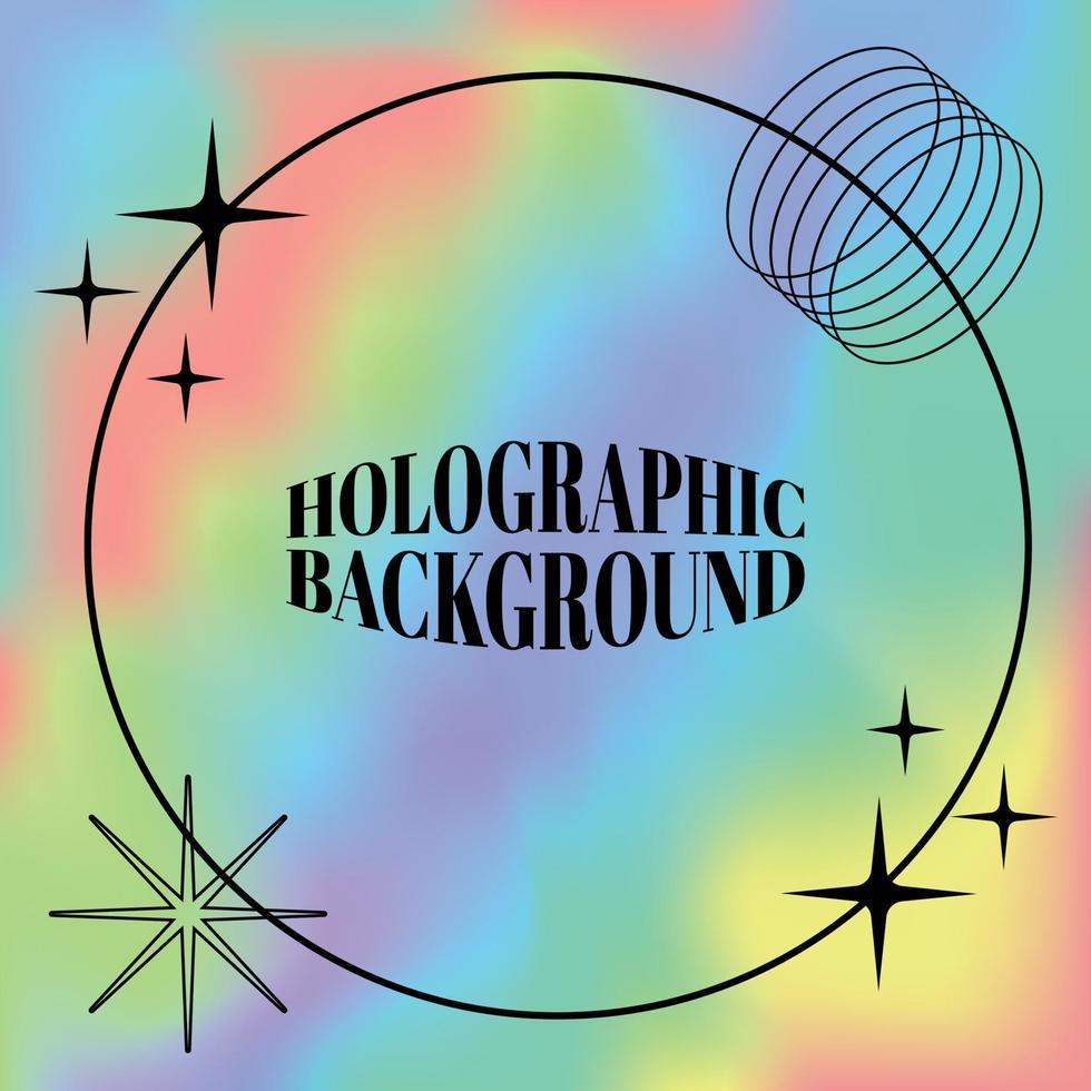Rainbow Holographic Background vectors design hologram art background