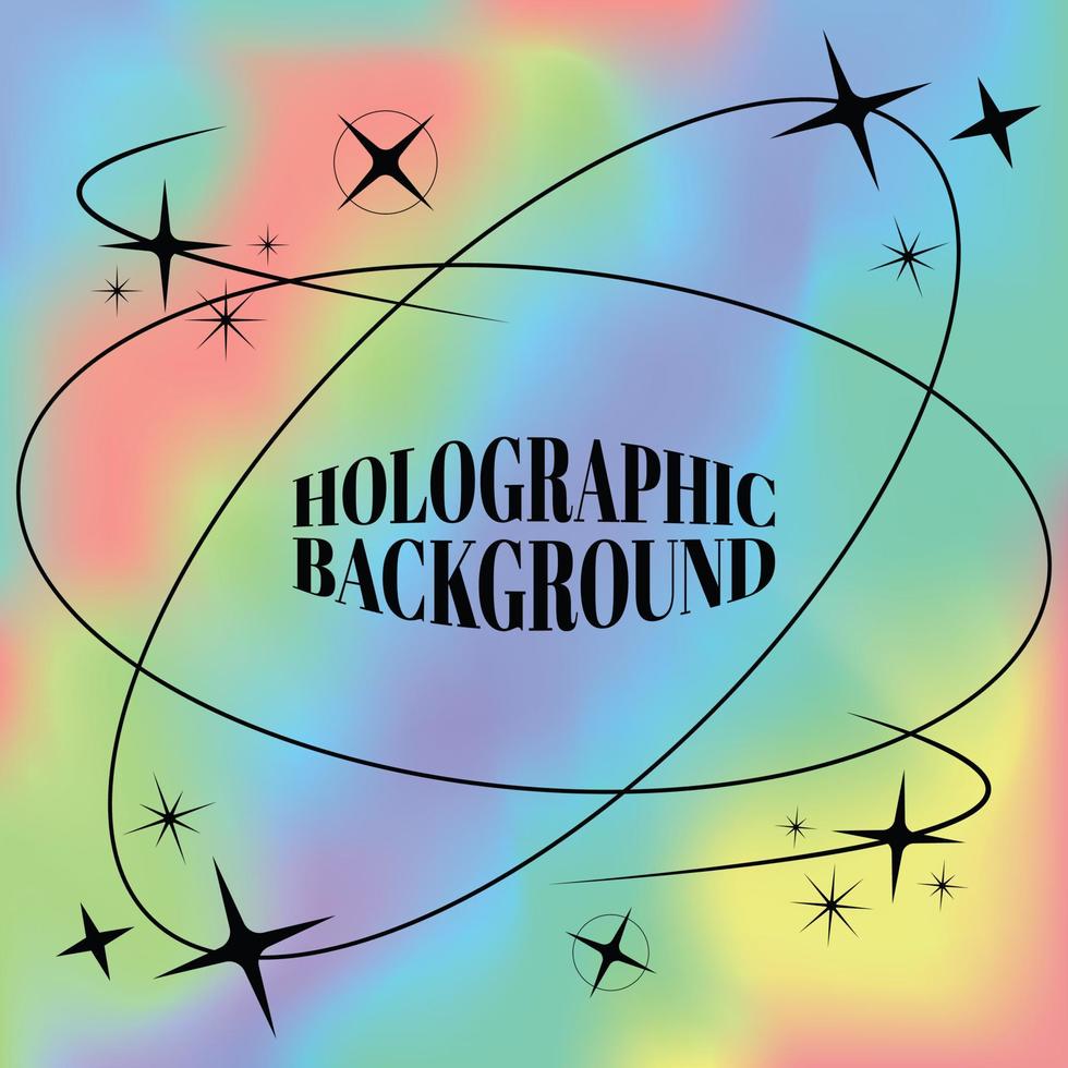 Holographic Background vectors design hologram Rainbow background