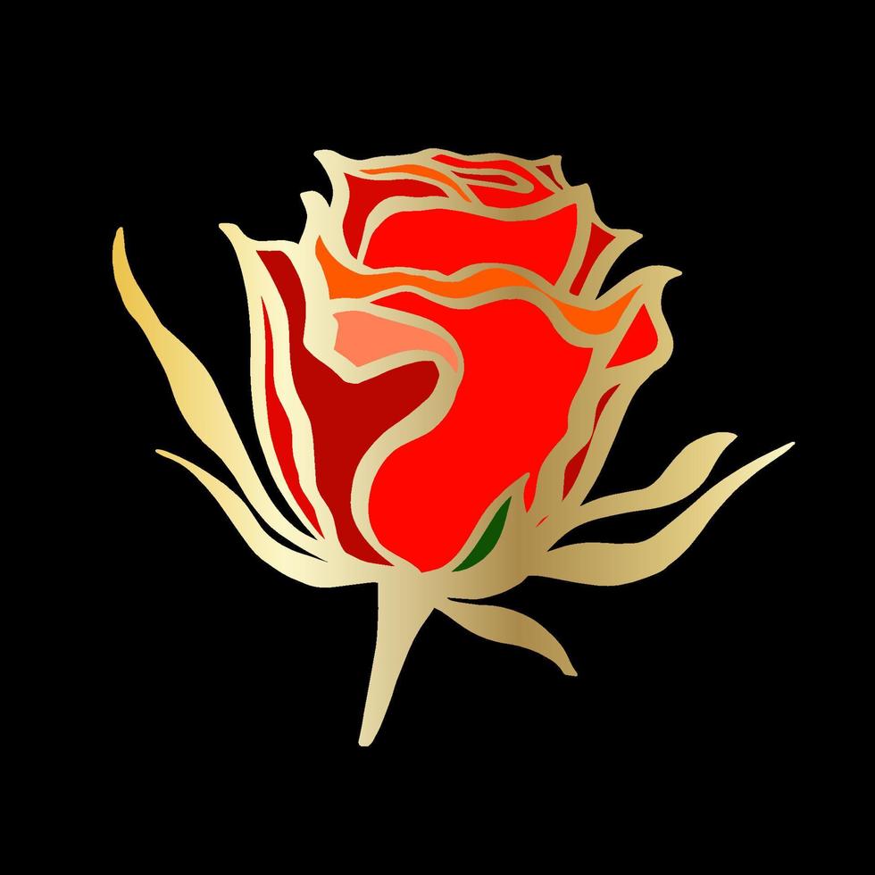 Vector sketch of rose isolated