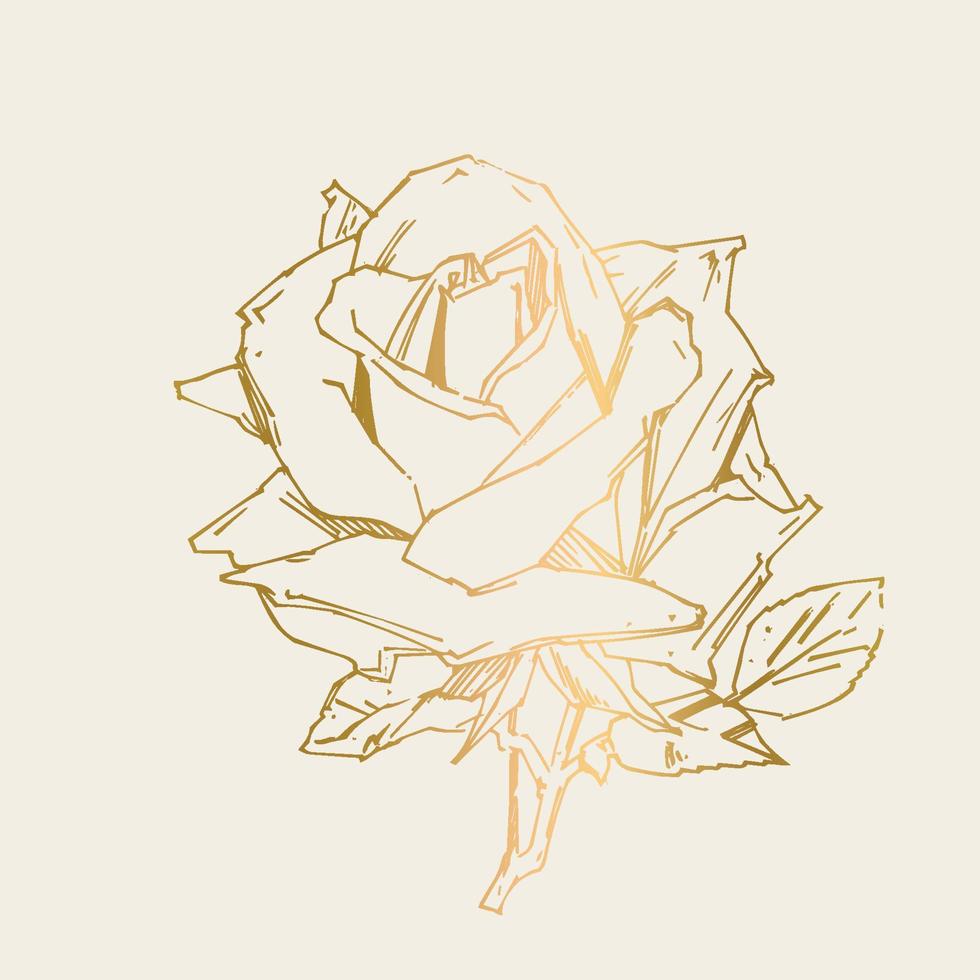 rosa dibujada a mano. ilustración vectorial rosa estilo tatuaje vintage. boceto de motivos florales para el diseño. ilustración de tinta aislada. vector