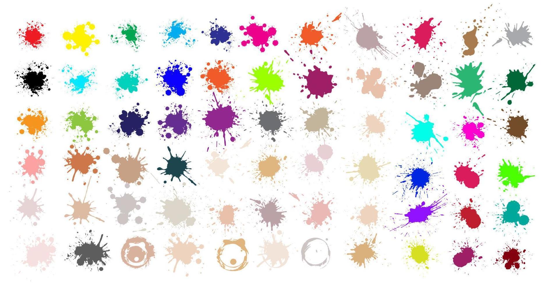 Color ink splashes. Grunge splatters. Abstract background. Grunge text banners vector