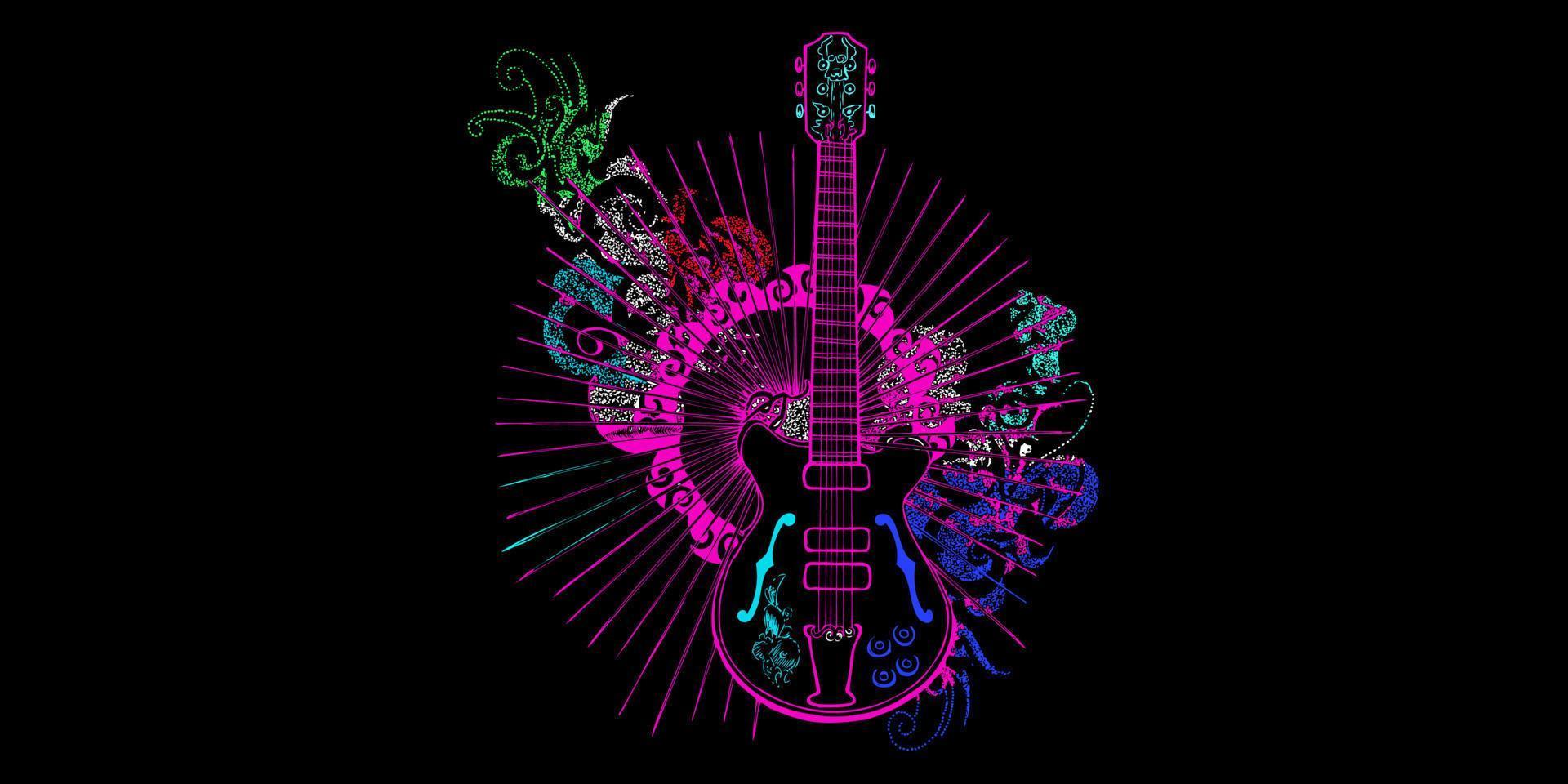guitar vector colorful art