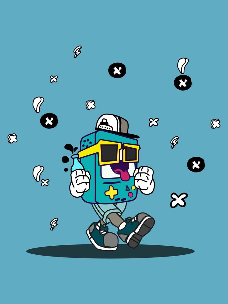 Geameboy pop art cartoon wallpaper vector