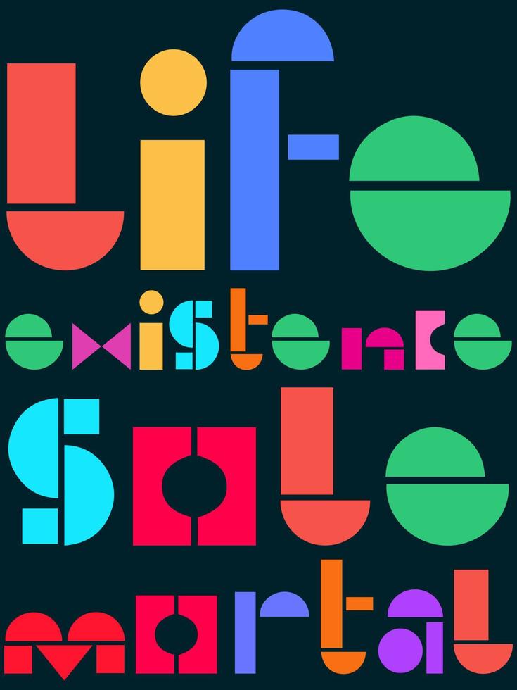 Life and sole typography poster symbol font vector