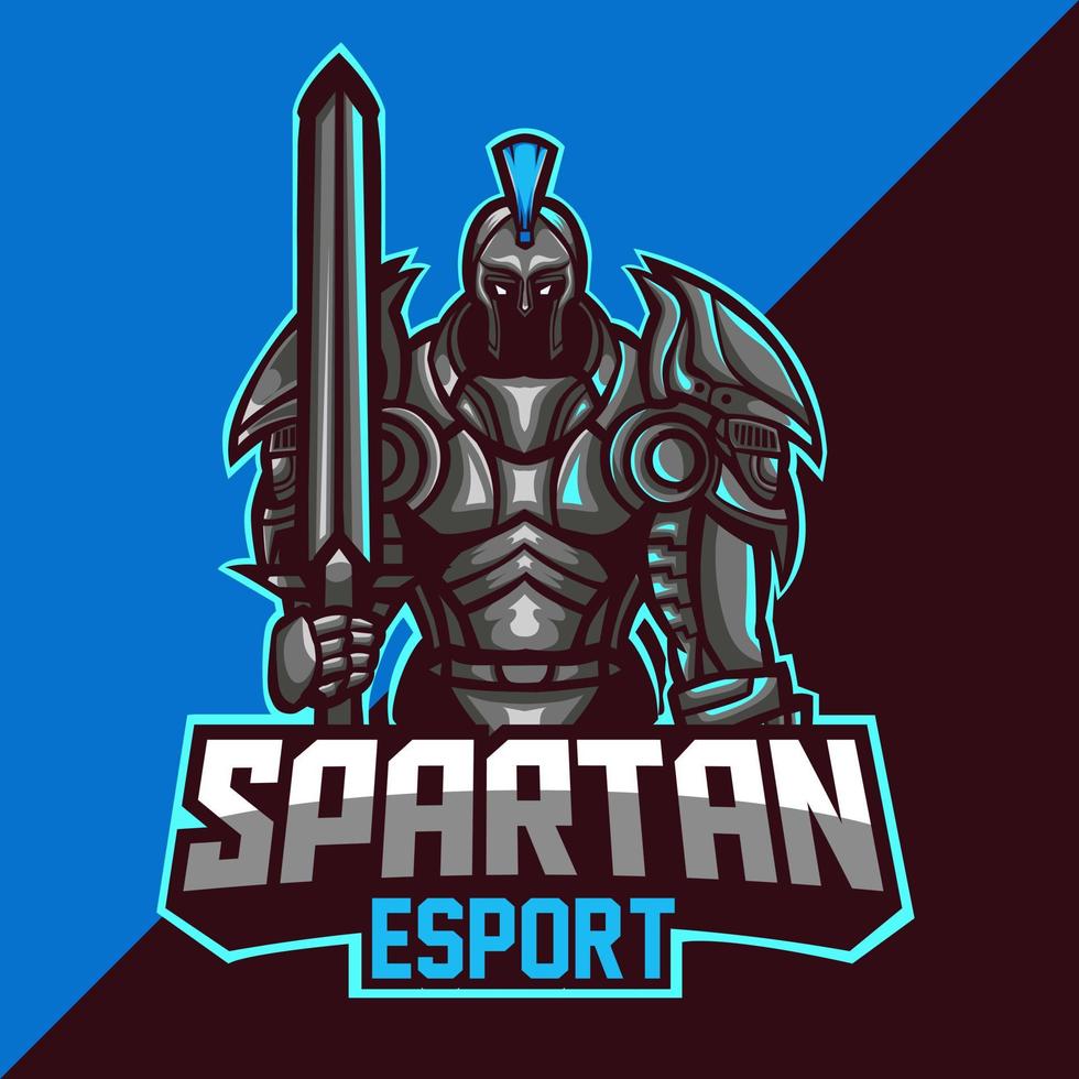 diseño de mascota de logotipo espartano esport vector