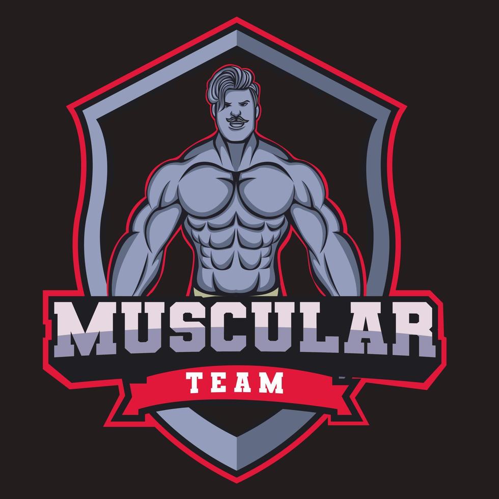 Muscle esport logo mascot design 13022324 Vector Art at Vecteezy